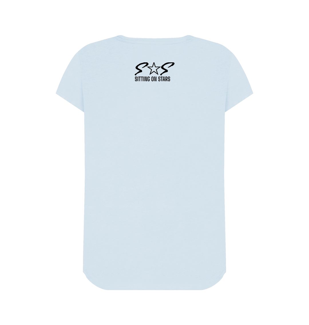 Sky Blue Women's V-Neck T-Shirts 1.0