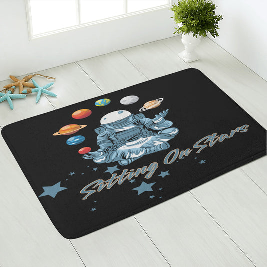Sitting On Star Meditation Plush Doormat