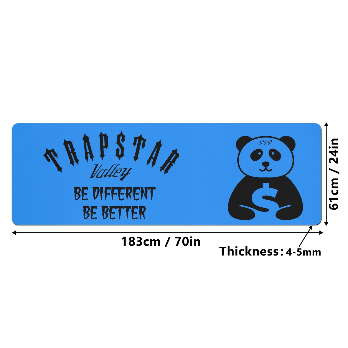 Trap Star Valley Panda 1.0 Blue 4mm Rubber Yoga Mat