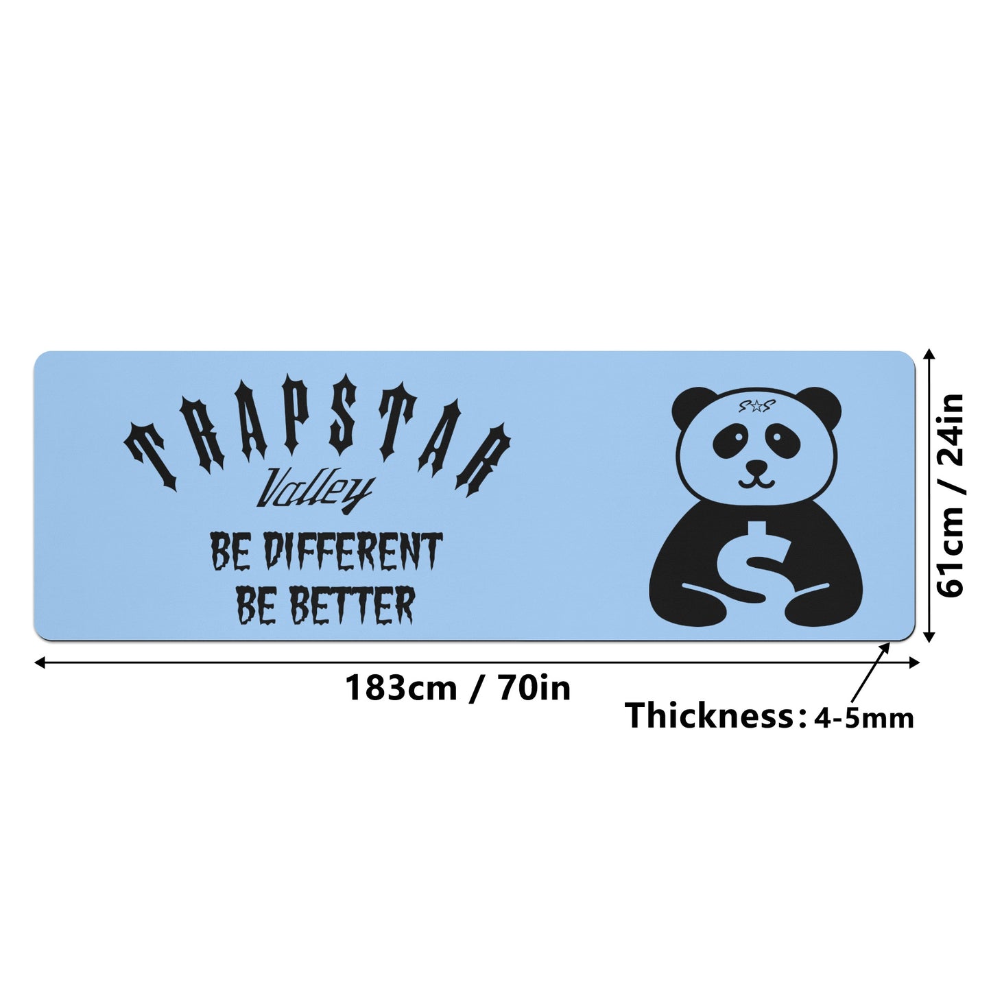 Trap Star Valley Panda 1.0 Sky Blue 4mm Rubber Yoga Mat