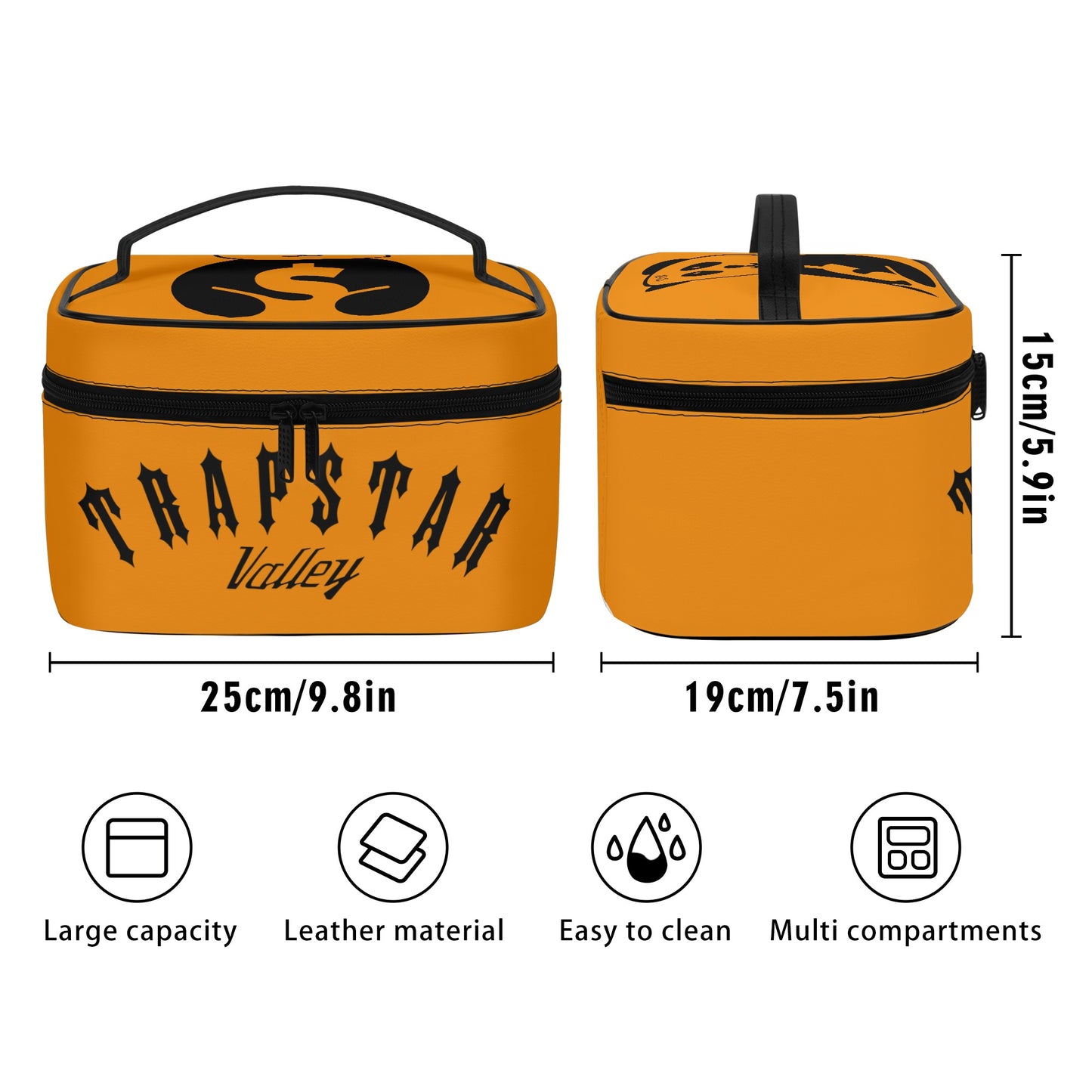 Trap Star Valley Panda 1.0 Orange Leather Cosmetic Bag