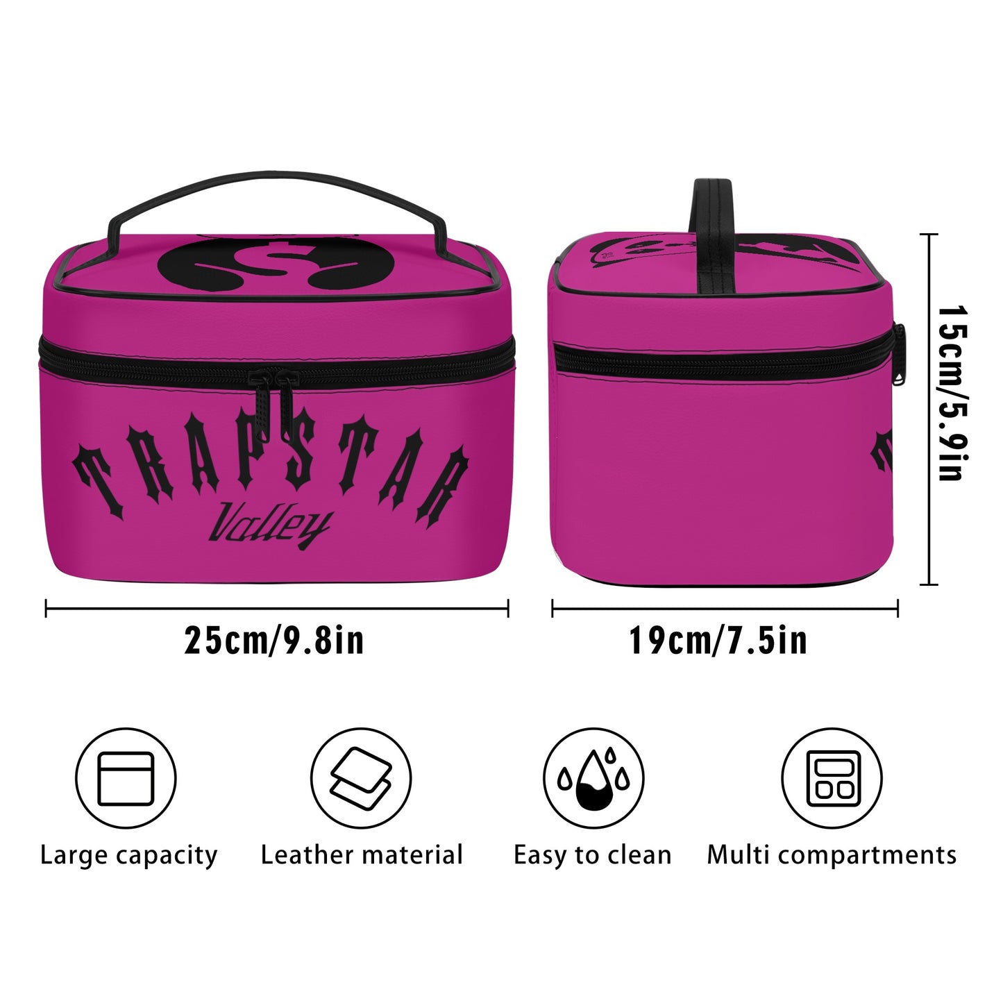 Trap Star Valley Panda 1.0 Purple Leather Cosmetic Bag