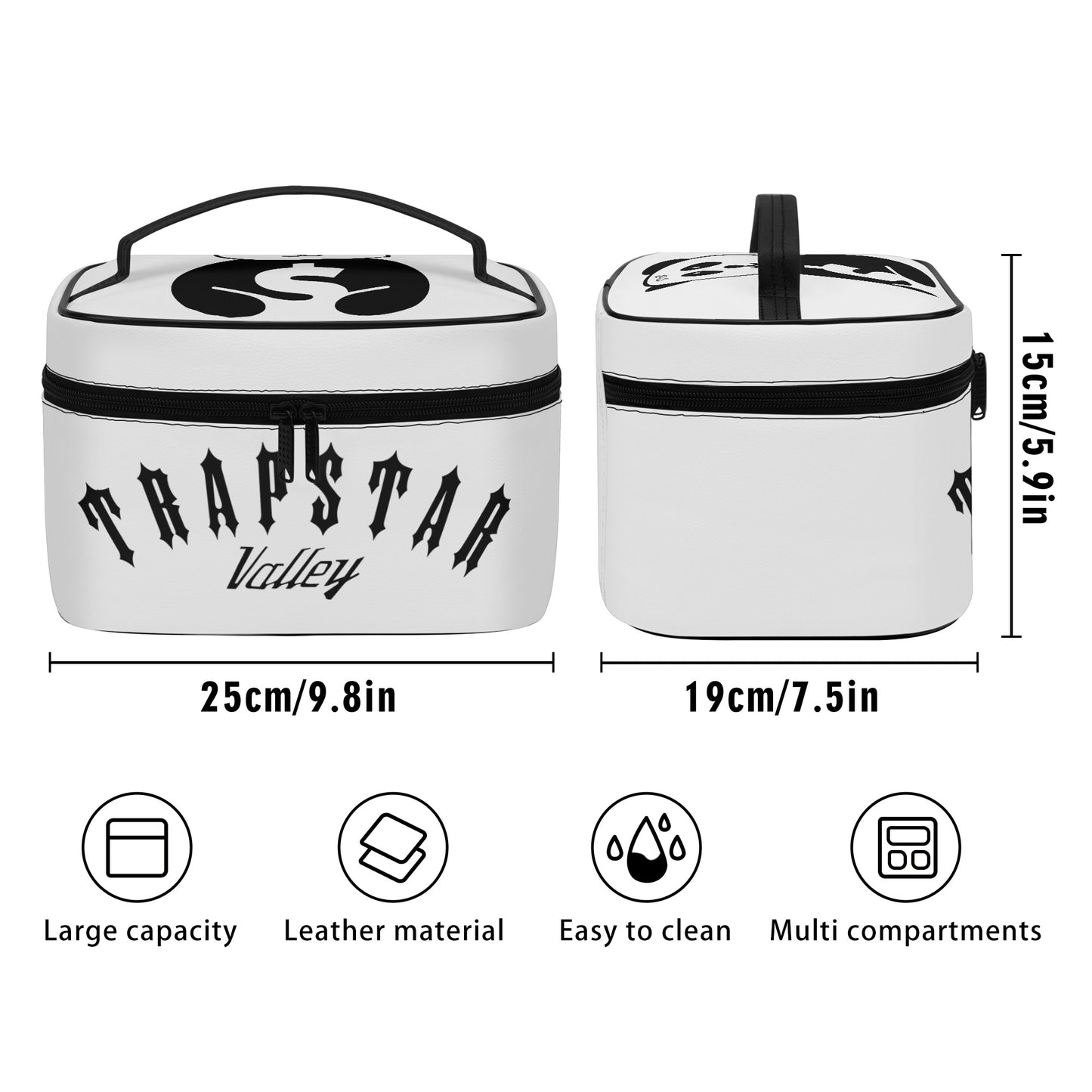 Trap Star Valley Panda 1.0 White Leather Cosmetic Bag
