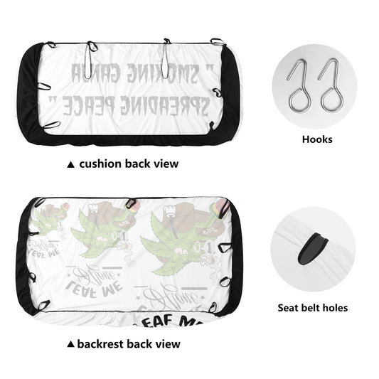 Leaf Me Alone 420 Edition White Back Car Seat Cover