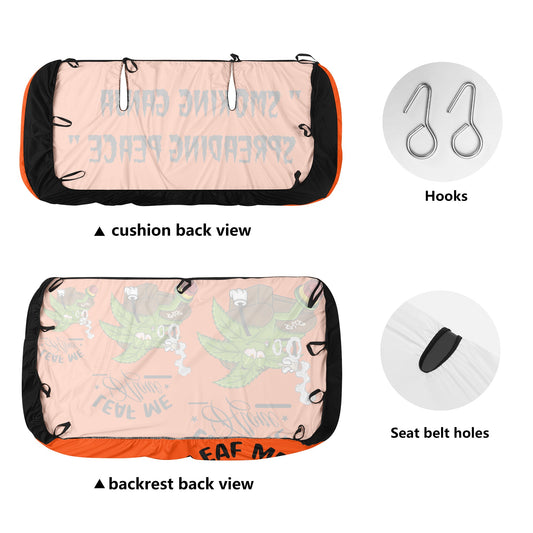 Leaf Me Alone 420 Edition Dark Orange Back Car Seat Cover