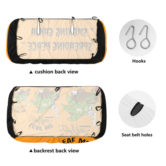Leaf Me Alone 420 Edition Orange Back Car Seat Cover