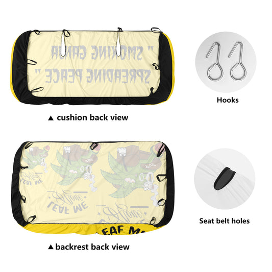 Leaf Me Alone 420 Edition Gold Back Car Seat Cover