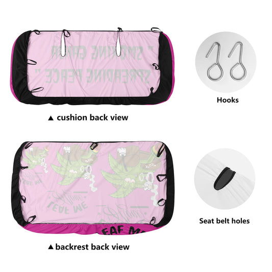 Leaf Me Alone 420 Edition Purple Back Car Seat Cover