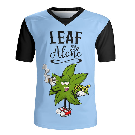 Leaf Me Alone 420 Edition Mens Sky Blue Rugby Jersey
