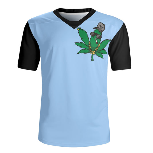 Leaf Me Alone 420 Edition Mens Sky Blue Rugby Jersey