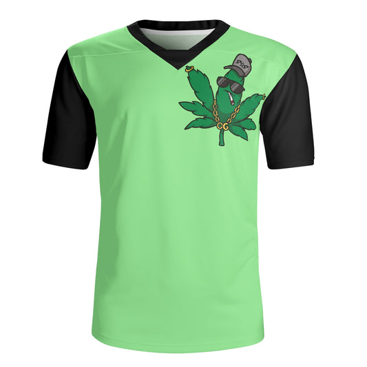 Leaf Me Alone 420 Edition Mens Mint Green Rugby Jersey