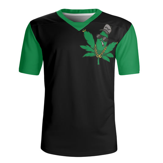 Leaf Me Alone 4/20 Edition Mens Black/Green Rugby Jersey