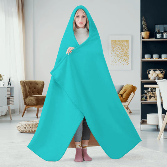Leaf Me Alone 420 Edition 2.0 Turquoise Hooded Blanket