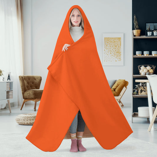 Leaf Me Alone 420 Edition 2.0 Dark Orange Hooded Blanket