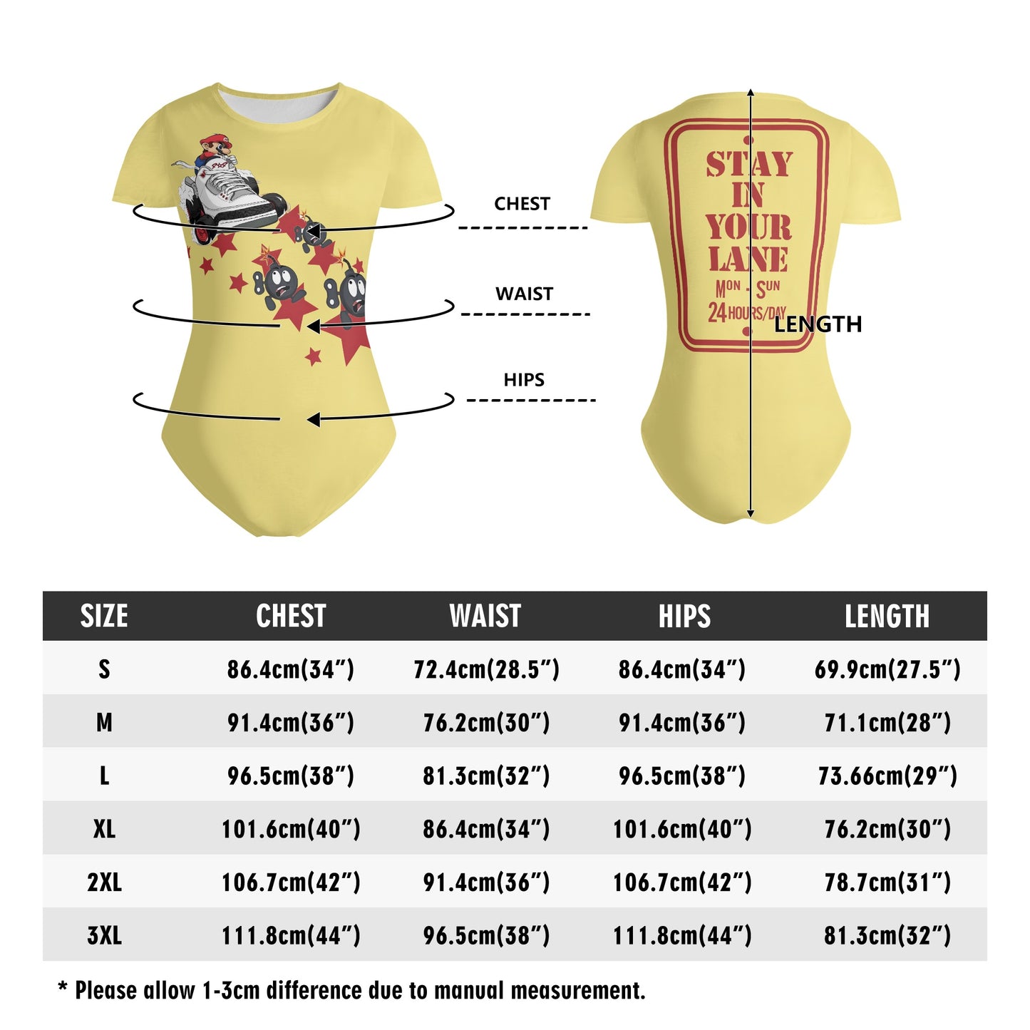 S.I.Y.L. (Stay In Your Lane) Tan Womens Soft Short Sleeve Bodysuit