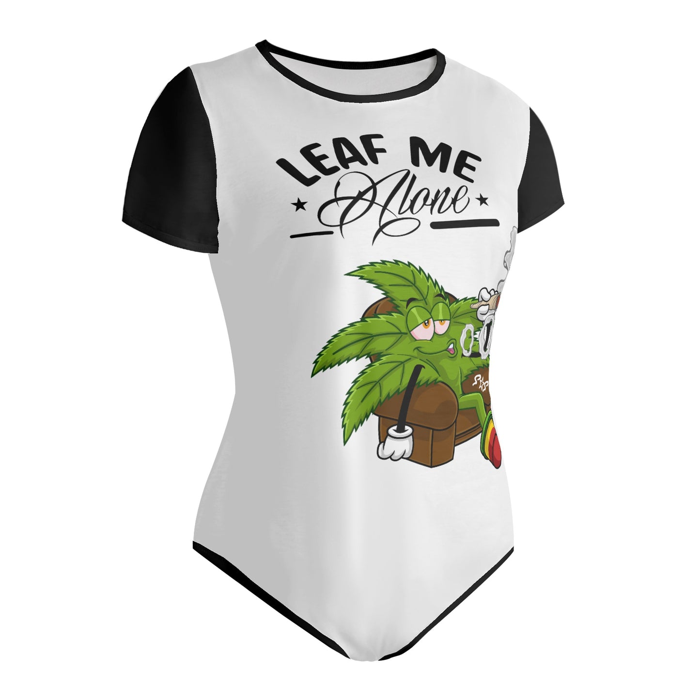 Leaf Me Alone 1.0 4/20 Edition Womens Soft Short Sleeve Bodysuit