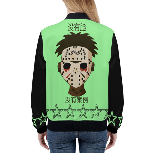 No Face, No Case Womens Mint Green Zip Up Jacket
