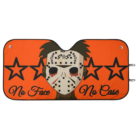 No Face, No Case Dark Orange Car Auto Sun Shade