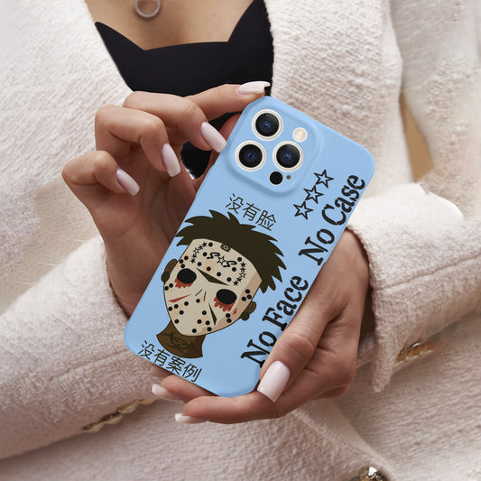 No Face, No Case Sky Blue IPhone 15 Pro Phone Case Protector