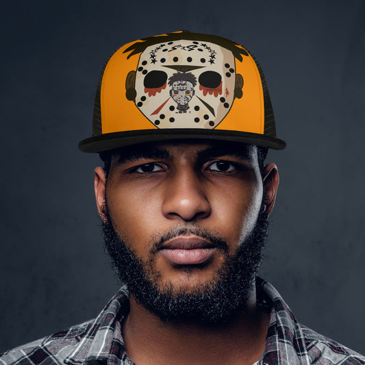No Face, No Case Orange/Black Star Snap Backs