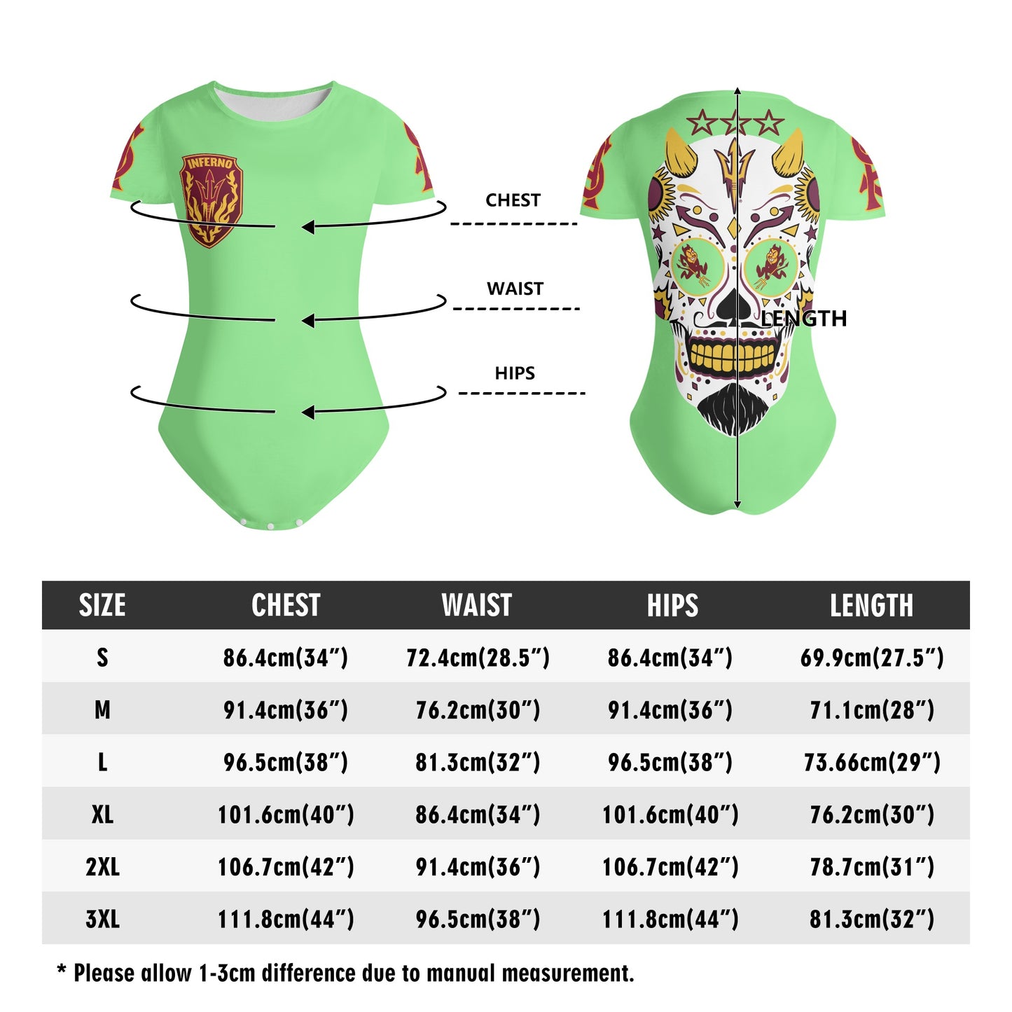 Sun Devil S.O.S Mint Green Edition Womens Soft Short Sleeve Bodysuit