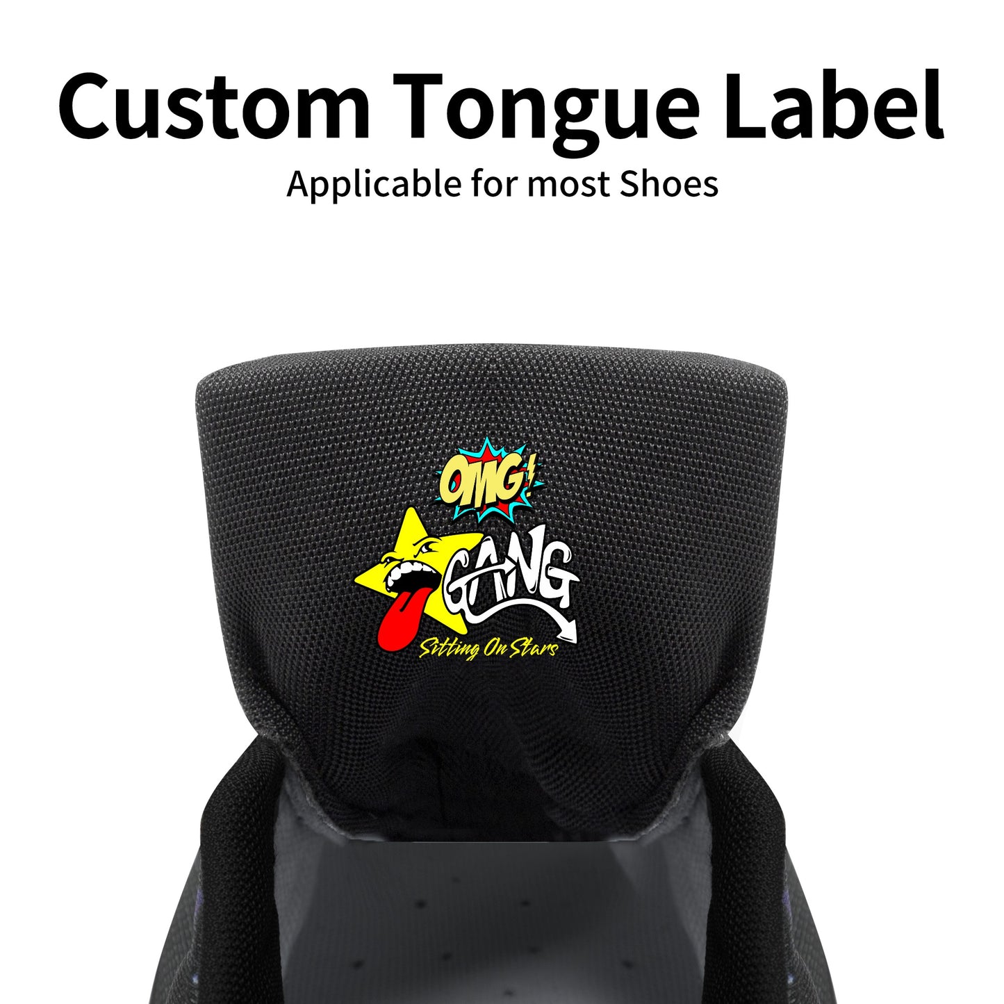 Star Gang Mens Black Embroidered High Top Star Kicks