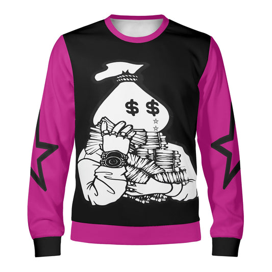 Money Man D.G.D.E (Dont Grind, Dont Eat) Black/Purple Adult Crewneck Sweatshirt