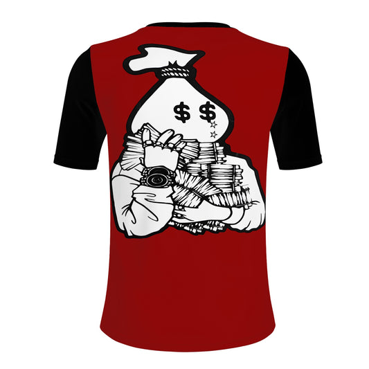 Money Man D.G.D.E (Dont Grind, Dont Eat) Mens Maroon T-shirts