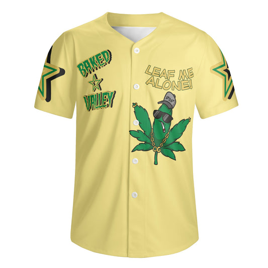 Leaf Me Alone 3.0 4/20 "Baked Valley" Edition Mens Tan Short Sleeve Baseball Jersey