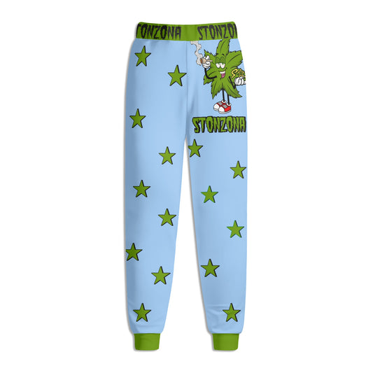 Leaf Me Alone 2.0 420 S.O.S Edition Mens Sky Blue Sweatpants