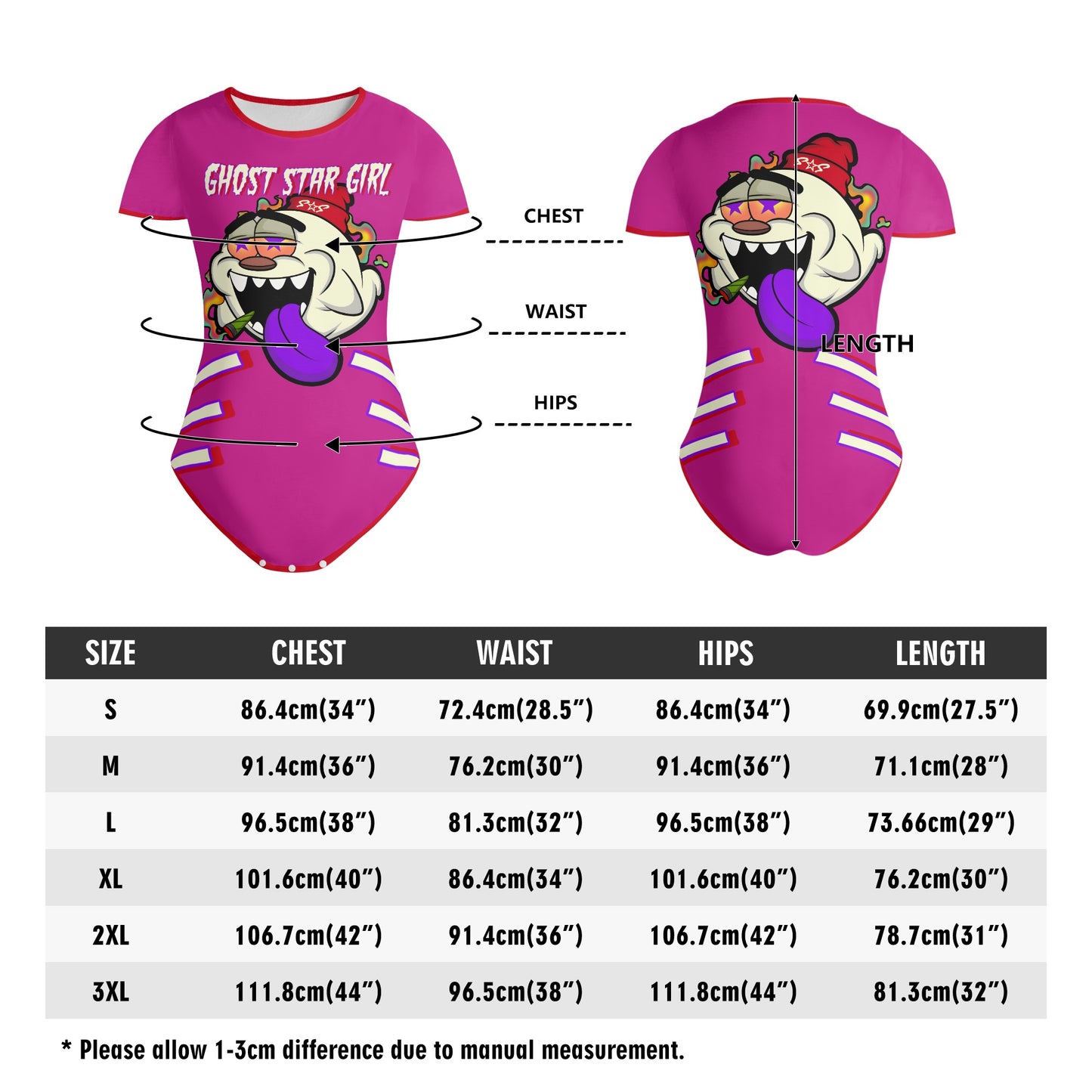 G.S.G Ghost Star Girl S.O.S Ghost Edition Womens Purple Soft Short Sleeve Bodysuit