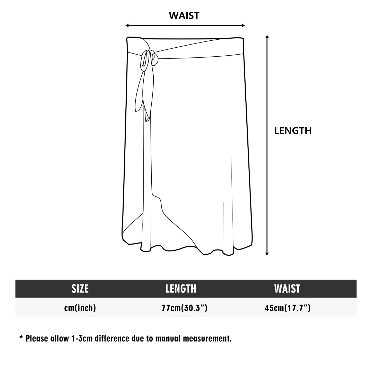 D.D.W. Doggys Dog World Womens Cover Up Ruffle Tie Side Beach Sarong Wrap Maxi Skirt