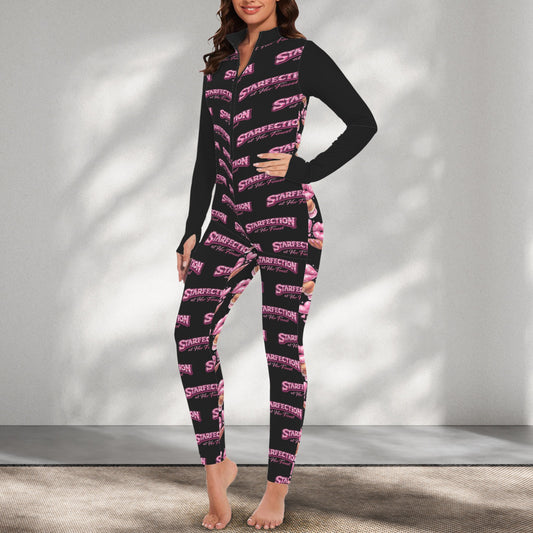 Starfection Ladies EditionvWomen's Long Sleeve Zip Front Jumpsuit