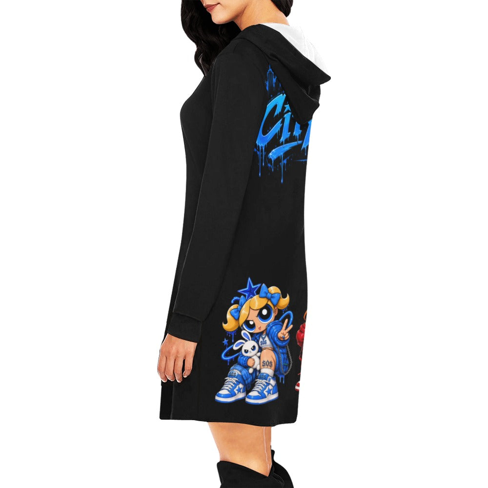S.O.S: Power Puff Gang Women's Hoodie Mini Dress