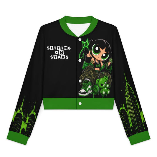 S.O.S: Power Puff Gang Women's Cropped Open Front Jacket