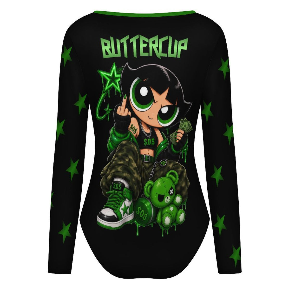 S.O.S: Power Puff Gang Women's Long Sleeve Bodysuit