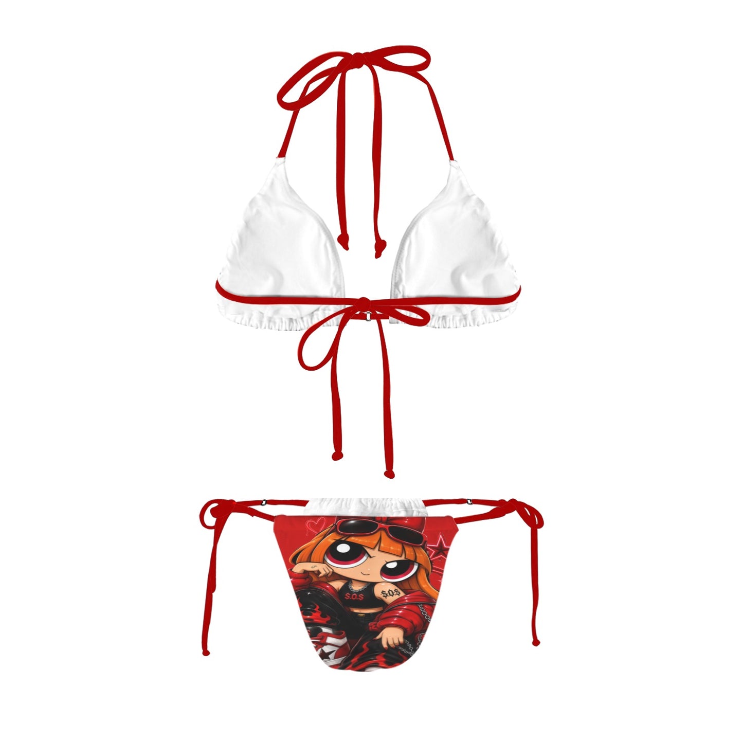 S.O.S: Power Puff Gang Women's Halter String Bikini Set