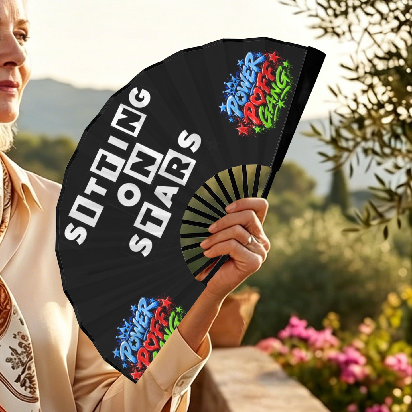 S.O.S: Power Puff Gang Double-Sided Folding Fan