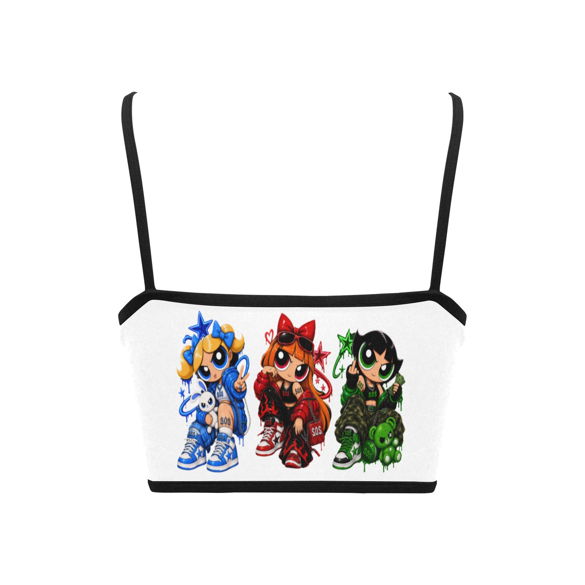 S.O.S: Power Puff Gang Women's Spaghetti Strap Crop Top