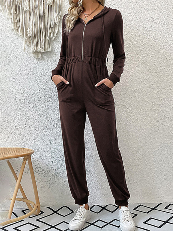 2023 Falling Stars Women's solid color work wear casual jumpsuit