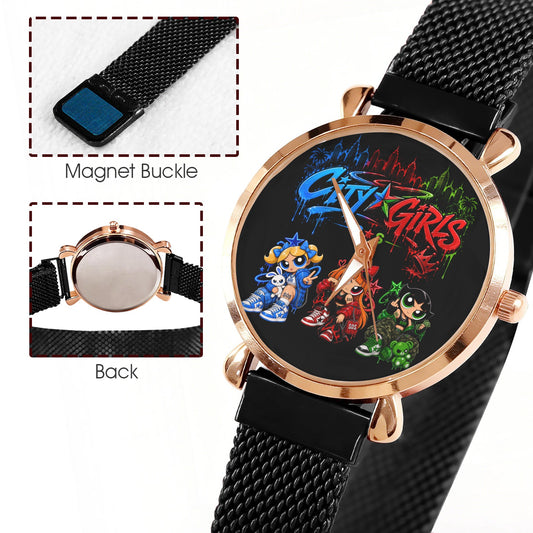 S.O.S: Power Puff Gang Women's Magnetic Strap Watch