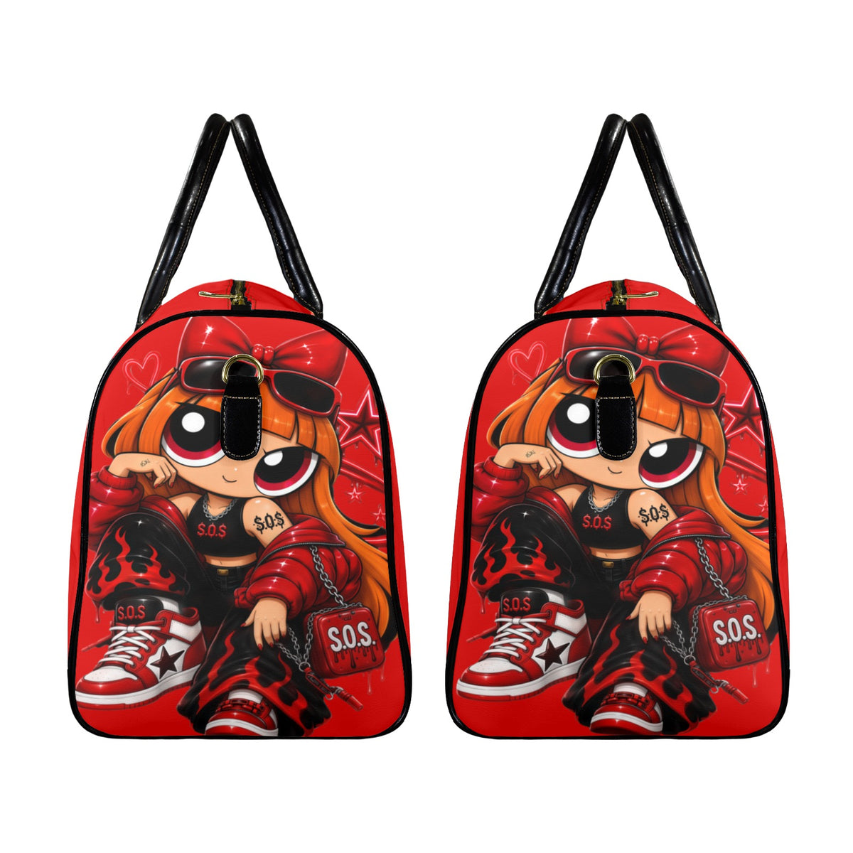 S.O.S: Power Puff GangTravel Bag-Large (Black Short Patch)