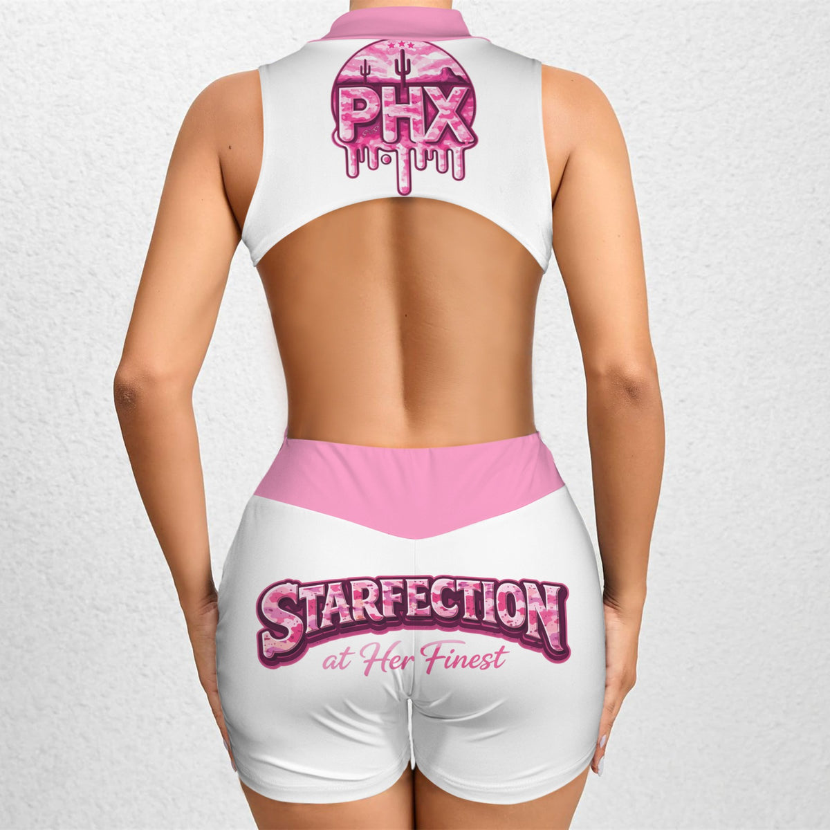 Half-Zip Backless Sport Jumpsuit
