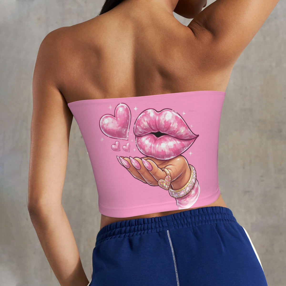 Starfection Ladies Edition Backless Tube Crop Top