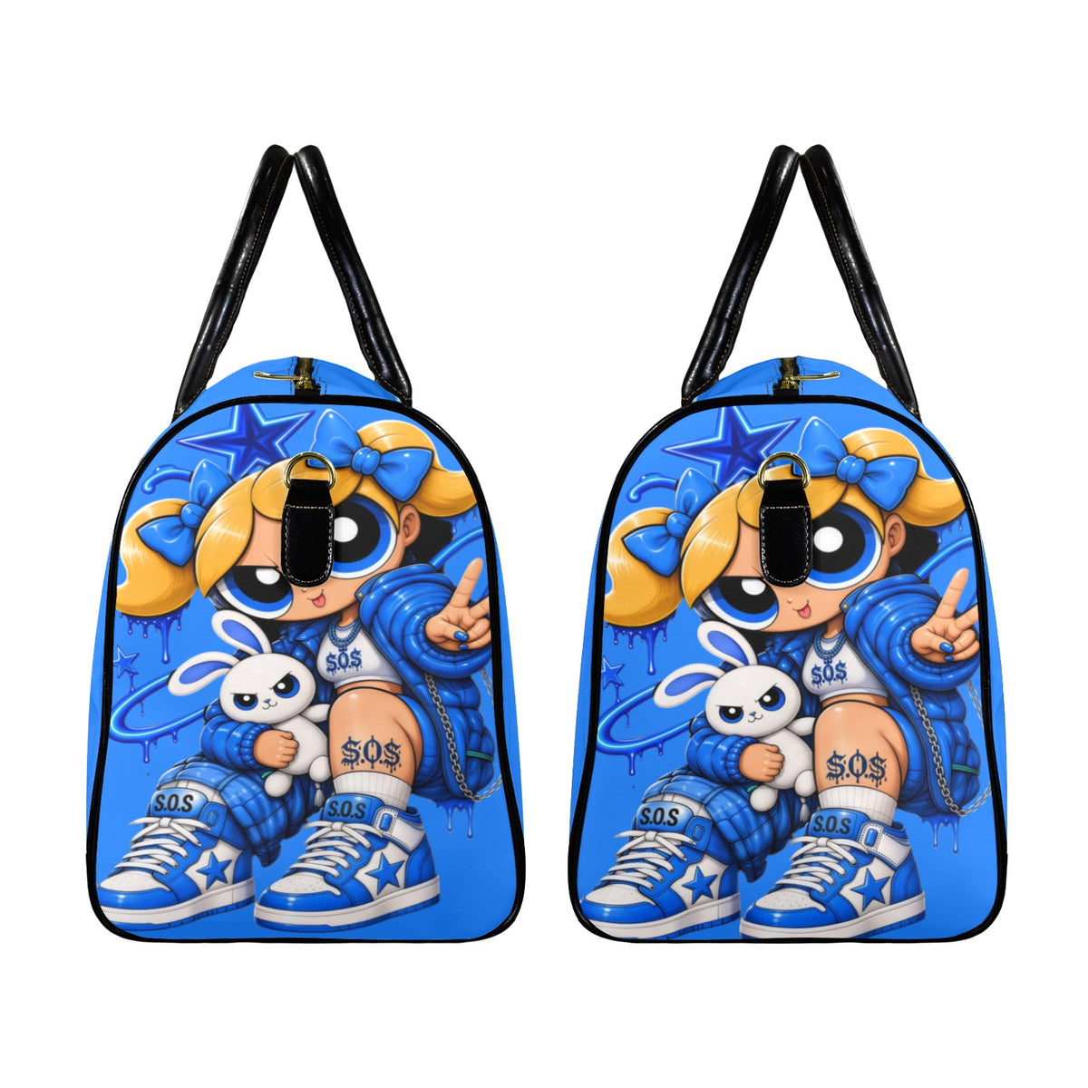 S.O.S: Power Puff Gang Travel Bag-Large (Black Short Patch)