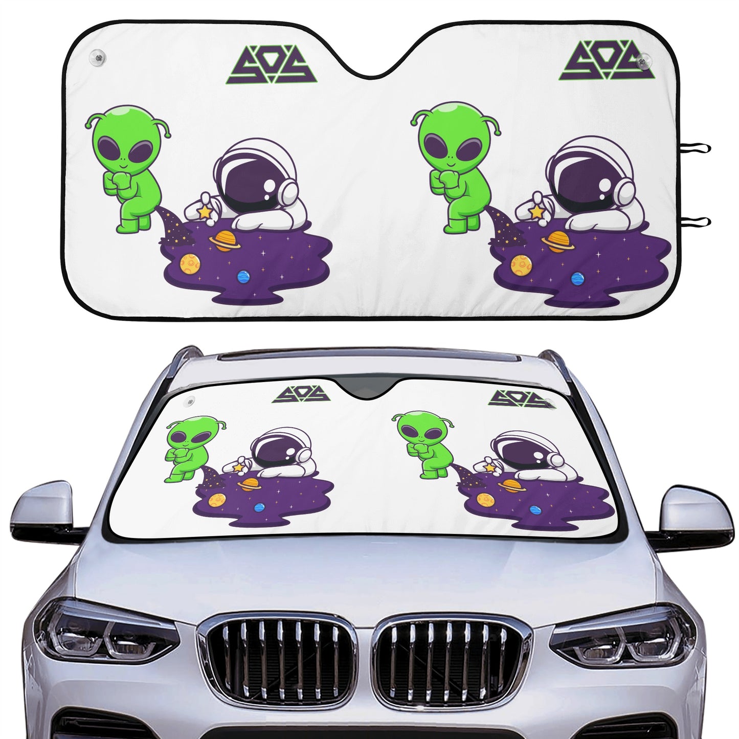 Space Alien Car Auto Sun Shade