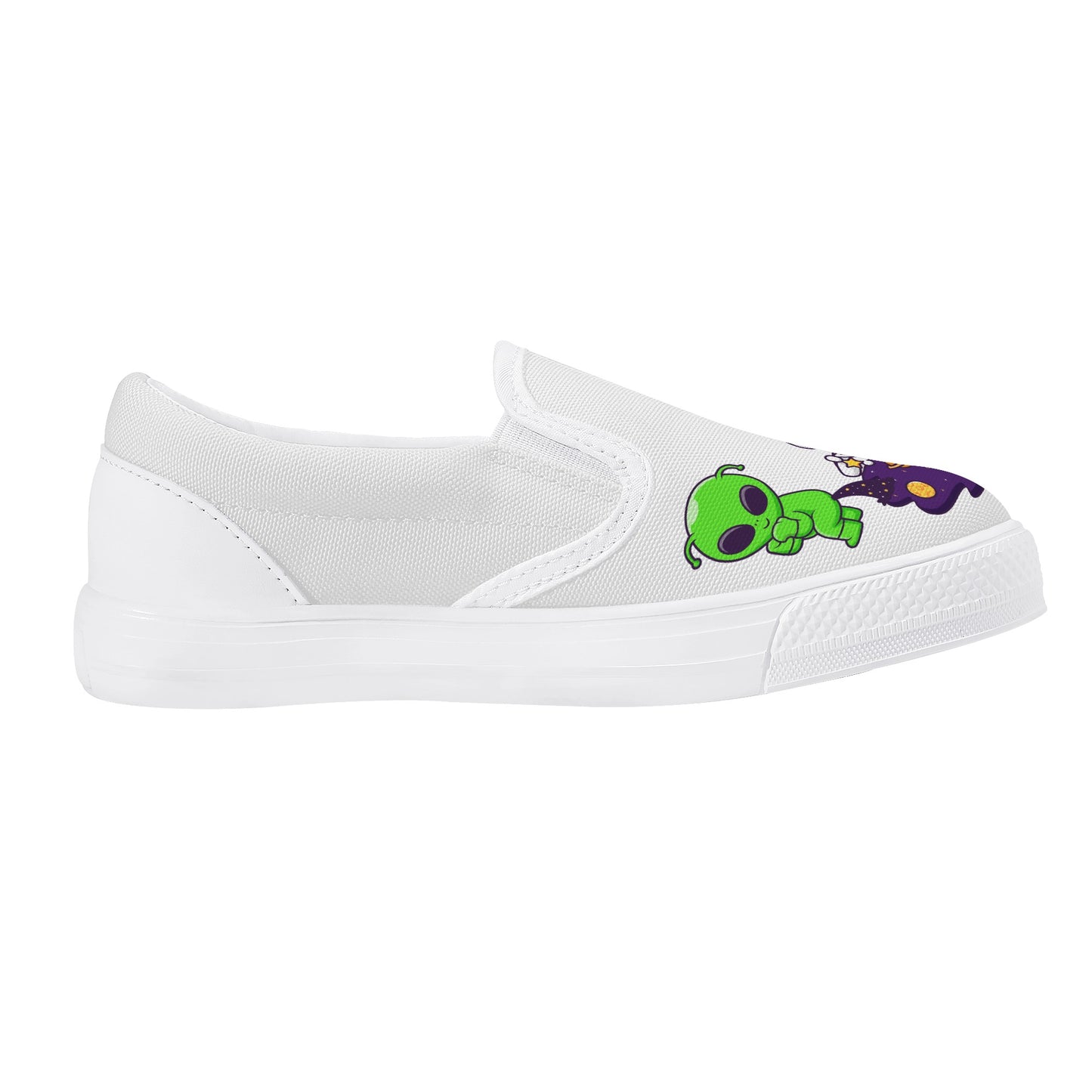 Space Aliens Kid's Slip On Shoes