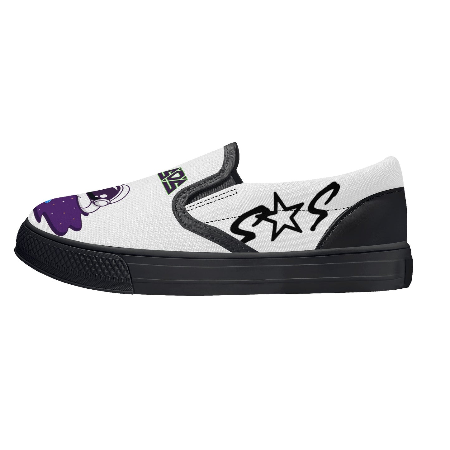 Space Aliens Kid's Slip On Shoes