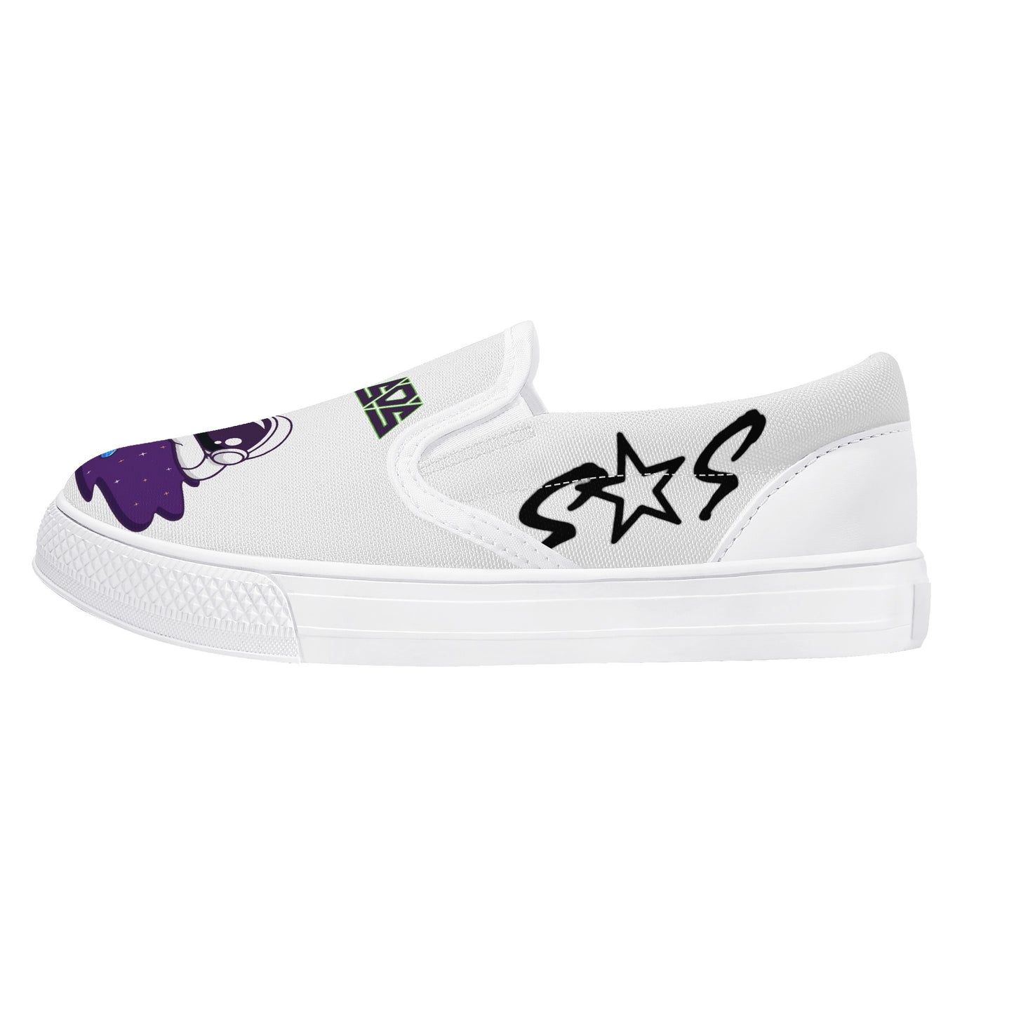 Space Aliens Kid's Slip On Shoes