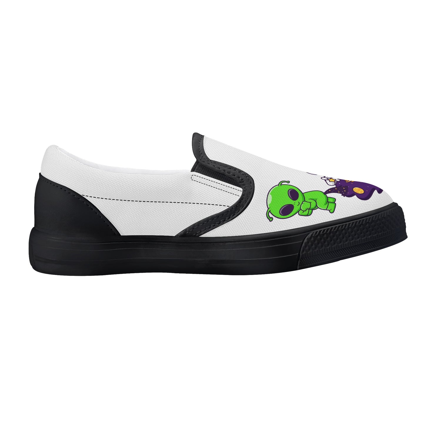 Space Aliens Kid's Slip On Shoes